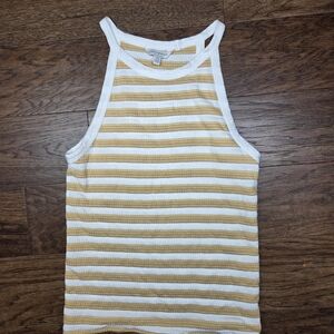 Lucky Brand Striped Yellow and White Tank Top Womens Size Small
